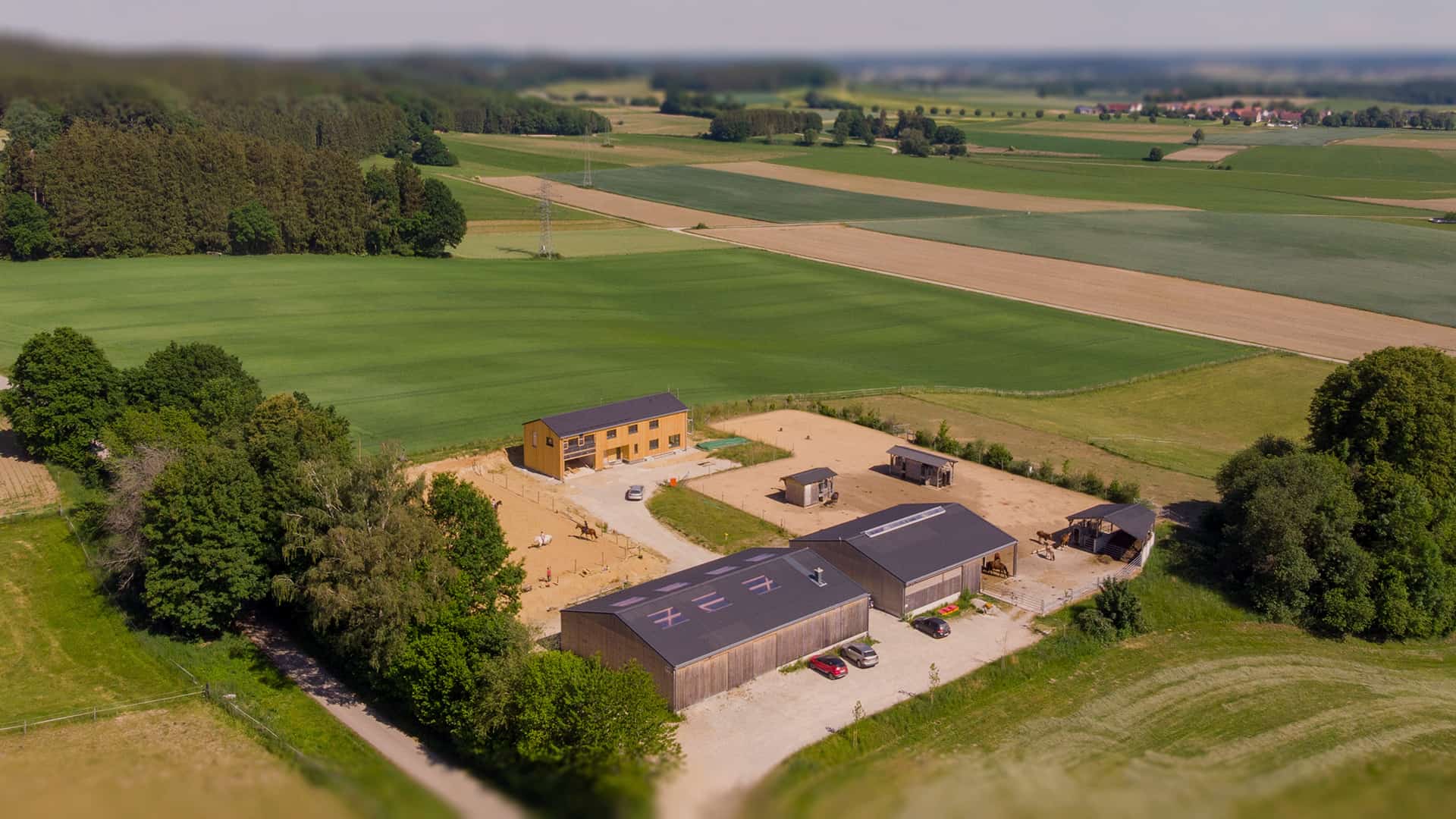 Luftaufnahme der Anlage am LS Aktivstall in Stemwede